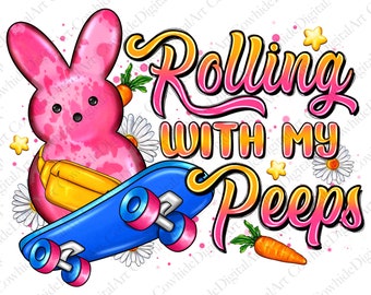 Conejo de patineta de Pascua PNG, diseño para sublimación (descarga digital)