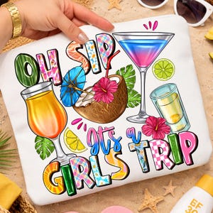 Descarga del diseño PNG para sublimación de Oh Sip Girls Trip Summer Vacation