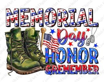 Memorial Day Honor & Remember PNG, American Flag Sublimation (Digital Download)
