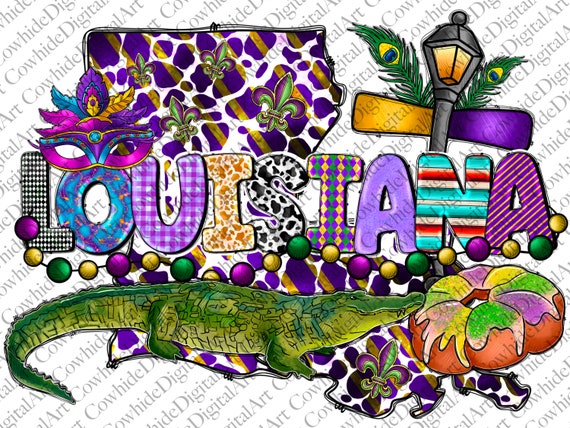 Louisiana Mardi Gras PNG: Sublimation Design Download