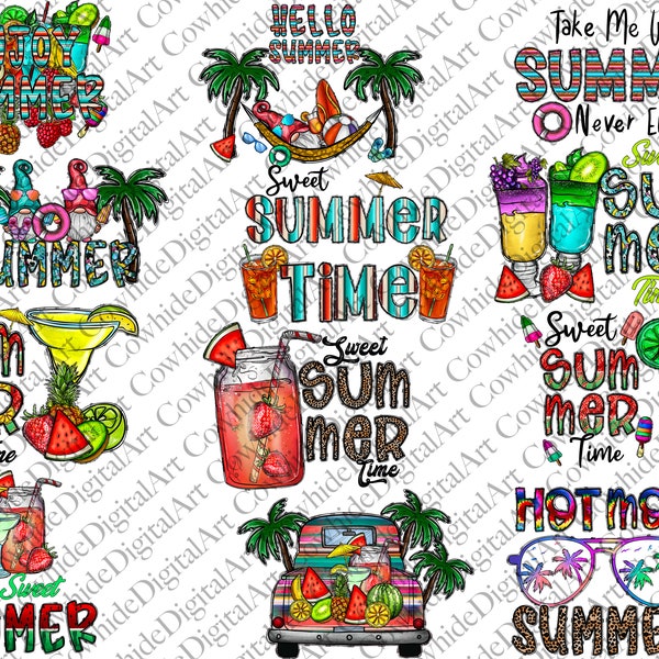 Summer Bundle Png, Summer png, Hello Summer Png,Sweet Summer Time, Love Summer, Sweet Summer, Sublimation Designs, Digital Download