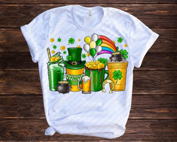 Bebida de café del día de San Patricio PNG, diseños de sublimación
