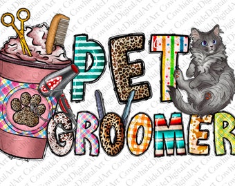 Pet Groomer Coffee PNG, Sublimation Design (Digital Download)