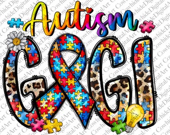 Autism Awareness Gigi PNG: Sublimation Design (Digital Download)