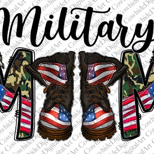 Militärmamma PNG-fil: Kamouflage- och kohudsdesign (digital nedladdning) bild 1