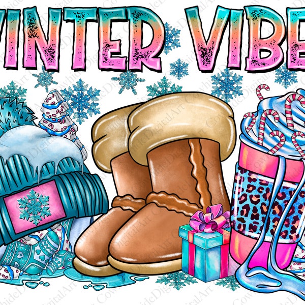 Winter Vibes Png Sublimation Design, Winter Png, Christmas PNG, Trendy winter Png, Winter Png, Cozy Season, Christmas png, Digital Download