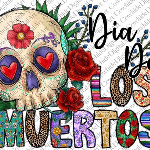 Calavera del Día de los Muertos PNG, Clipart del Día de los Muertos, Esqueleto PNG, Western Png, Descarga instantánea, Diseño de sublimación