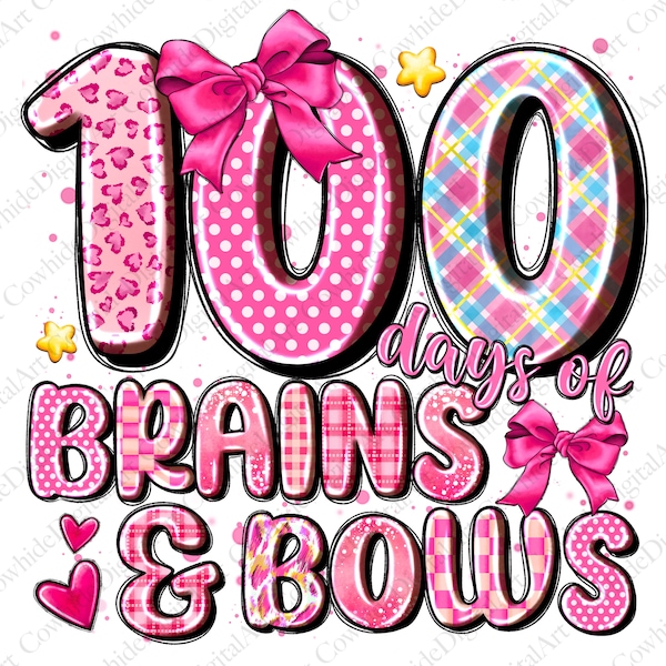 School PNG , School Kids Cut Files, 100 Days of School PNG, brains and bows, Girls Sayings Clipart, Teacher png, school png, 100 Days Png