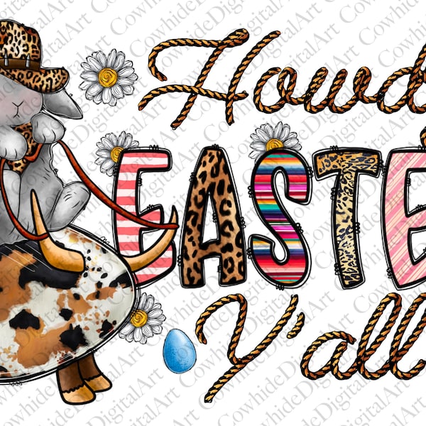 Western Howdy Easter y'all png sublimation design download, Happy Easter Day png, western Easter, sublimate designs download, Western Rabbit