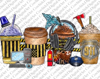 Back the Blue Coffee PNG, Dispatcher Sublimation Design (Digital Download)