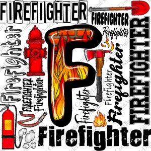 Firefighter, Firefighter Clipart, Transparent PNG file for sublimation, Firefighter equipments Png, Firefighter Shirt Design, Firefighter