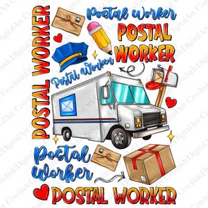 Employé des postes png téléchargement de conception par sublimation, poste occidental png, camion postal png, vie des postiers png, téléchargement sublimé