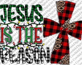 Jesus Weihnachten Sublimationsdesign: Kreuz PNG (Digitaler Download)