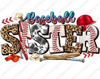 Léopard Baseball Sister Sublimation Design (PNG)