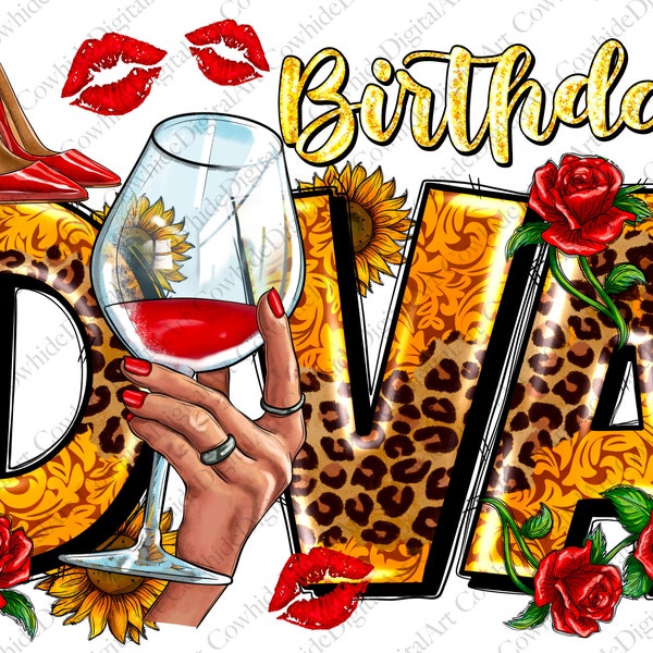 Birthday Diva Png Sublimation Design, Birthday Png, Birthday Queen Png, Birthday Girl Png, Glitter Diva Png, Stilleto Png, Digital Download