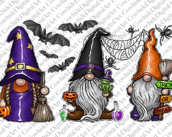 Witch Gnomes Halloween PNG: Spooky Sublimation Design (Digital Download)