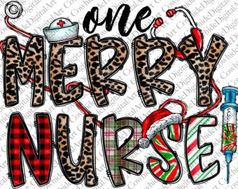 Diseño de sublimación "Feliz Navidad, Enfermera" (PNG)