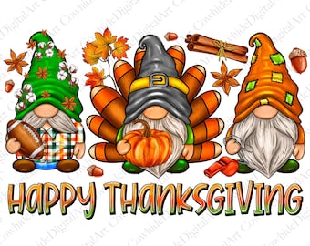 Thanksgiving Gnomes PNG, Fall Autumn Design (Digital Download)