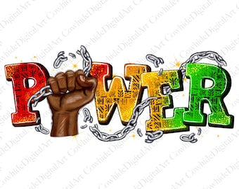 Black Power Juneteenth PNG, Sublimation Design (Digital Download)