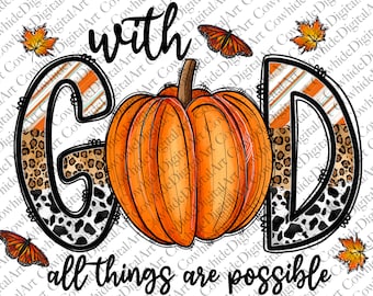 Fall Pumpkin Sublimation Design: Western Turquoise (Digital Download)