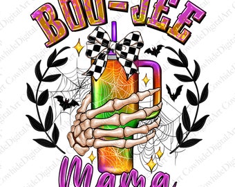 Halloween Boo Jee Mama, skeletbeker, flirtstrik (digitale png-download)