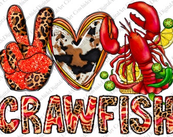 Western Crawfish PNG: Sublimation Design Download