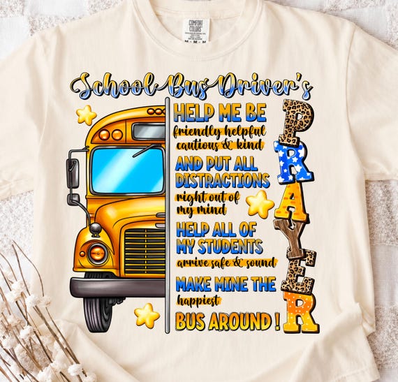 School Bus Driver PNG File, Sublimation Designs Download, School Bus Driver Prayer Png, Bus Driver Png, Back to School Png, Western PNG