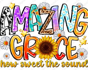 Amazing Grace png, christelijk sublimatieontwerp (digitale download)