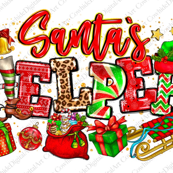 Santa's Helper Png Sublimation Design, Christmas Png, Santa's Elf Png, Merry Christmas Png, Elf png, Santa, Santas Helper, Digital Download