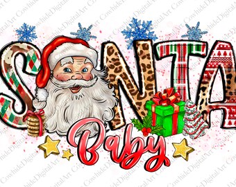 Santa Baby Christmas PNG, Sublimation Design (Digital Download)