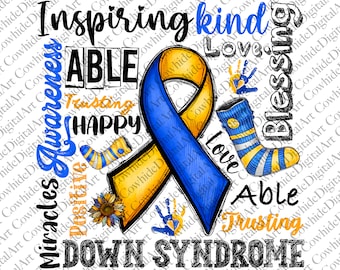 Down Syndrome Awareness Typography PNG file,WDSD sublimation file,Down Syndrome Awareness Png,Down Syndrome PNG,Down Syndrome Warrior Png