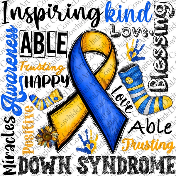 Down Syndrome Awareness Typography PNG file,WDSD sublimation file,Down Syndrome Awareness Png,Down Syndrome PNG,Down Syndrome Warrior Png