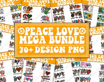 Peace Love png-bundel, sublimatieontwerpen (digitale download)