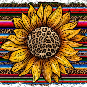Serape Leopard Sunflower Png, Serape and Sunflower,Western Sunflower, Leopard Sunflower,graphics Background,Sublimation Designs Downloads