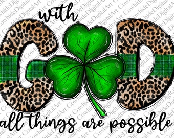 St. Patrick's Day God PNG, Christian Sublimation Design (Digital Download)