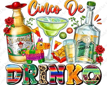 Cinco de Mayo Drinko PNG: Margarita, Tequila, Fiesta (Download digitale)