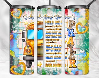 School Bus Driver Prayer 20oz Tumbler PNG (Digital Download)