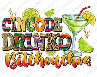 Cinco De Drinko PNG, Margarita Sublimation Design (Download digitale)