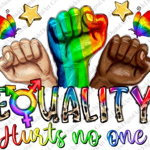 Równość nie rani nikogo pięściami png projekt sublimacji do pobrania, LGBTQ+ png, miłość to miłość png, pięści dumy png, sublimacja wzorów do pobrania