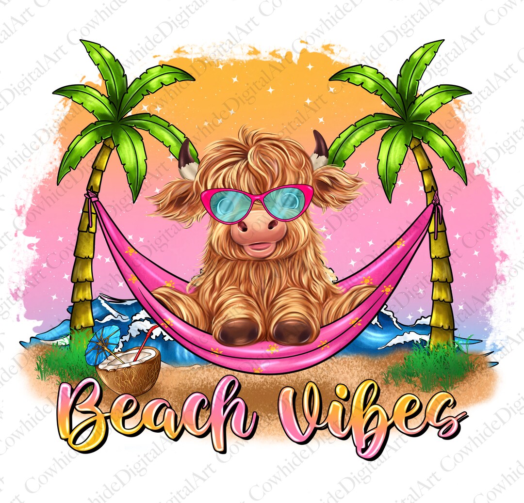Beach Cow Pattern Background Beach Cow PNG: Summer Vibes Sublimation Design (digital Download) - Etsy