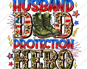 Husband Dad Hero PNG, Veteran Father Design (Digital Download)
