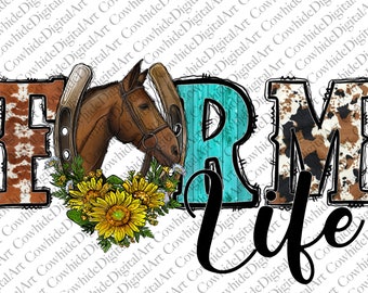 Western Horse Farm Life PNG, Sublimation Design (Digital Art)