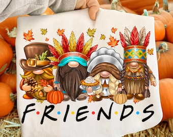 Thanksgiving Gnomes PNG: Fall Friends Clipart (Digital Download)