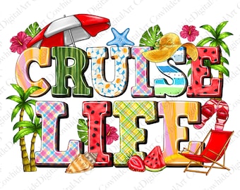 Cruise Life PNG, Design para Sublimação de Férias de Verão (Download Digital)