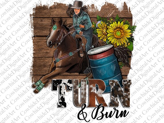 Decal - Cowgirl Up - Turn & Burn Pink 1/2 x 4-1/2 - Gass Horse