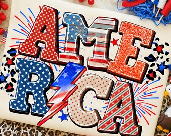 Retro America Checkered PNG, Patriotic USA Sublimation Design (Digital Download)
