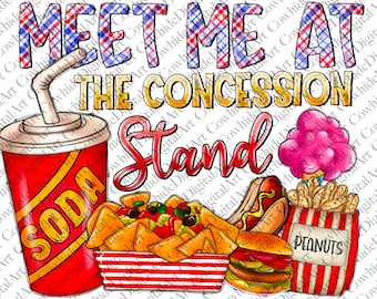 Meet Me at the Concession Stand Png, Baseball Clipart (Digital Download)
