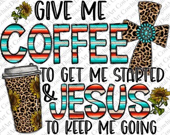 Café e Jesus Leopardo Ocidental PNG: Design para Sublimação (Download Digital)