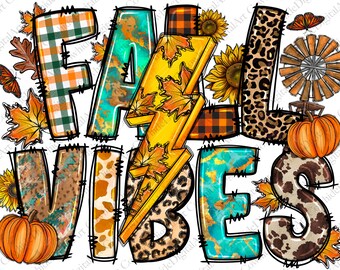 Western Herbst Vibes PNG, Kuhfell Leopardenmuster (Digitaler Download)
