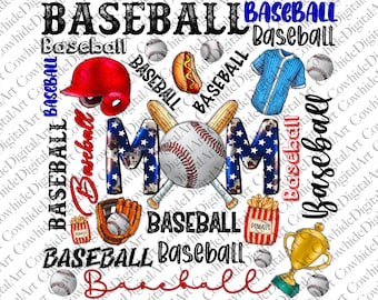 Baseballmamma Clipart, sublimerings-PNG-fil (digital nedladdning)